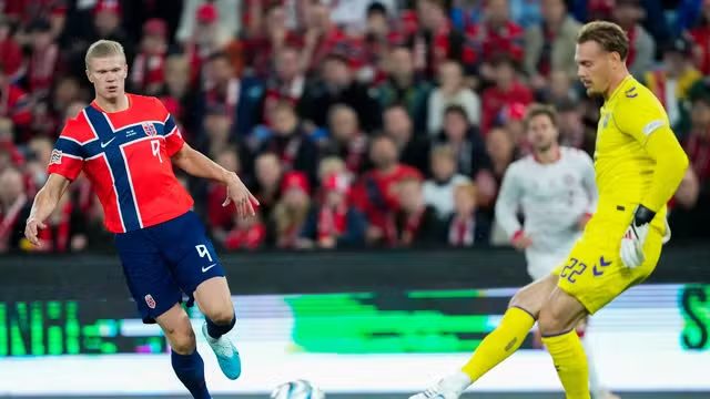 Com dois de Haaland, Noruega vence a Dinamarca na estreia da Liga das Nações